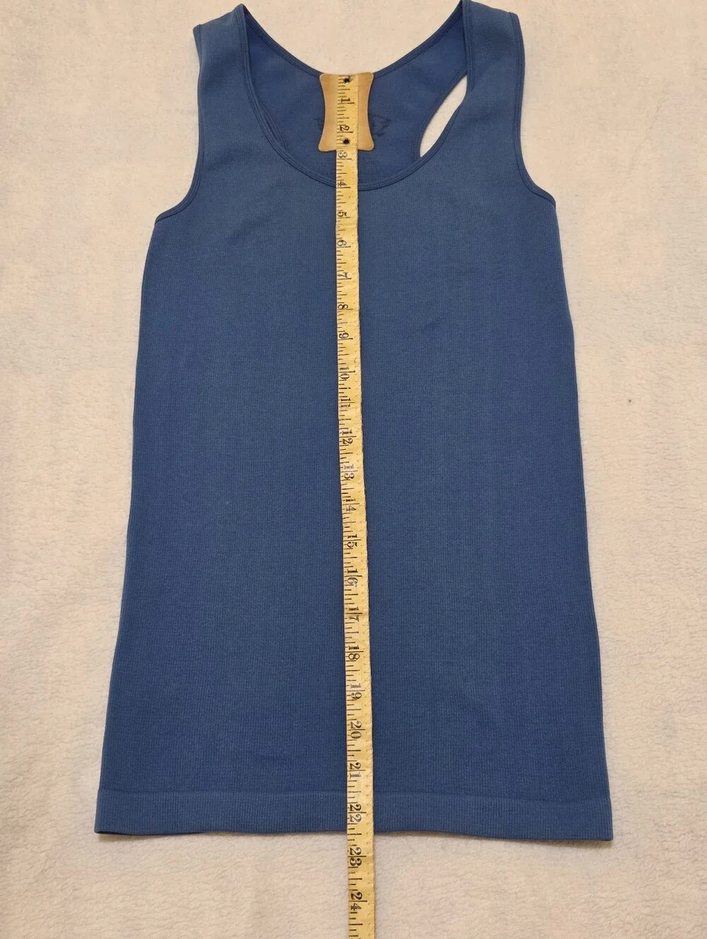 🩷Y2K Lip Stick Blue Ribbed Racerback Tank Top Womens Small